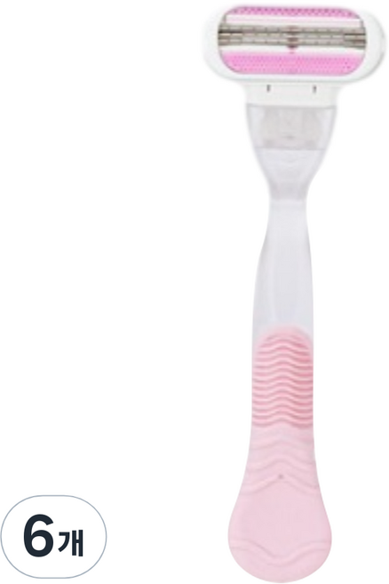 라델리 여성용 심플 제모 면도기 분홍색 면도날 미포함, 6개, 1개입
