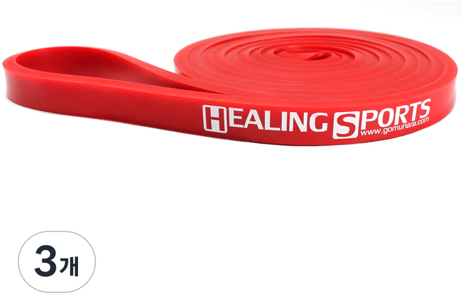힐링스포츠 풀업밴드, 레드, 3개