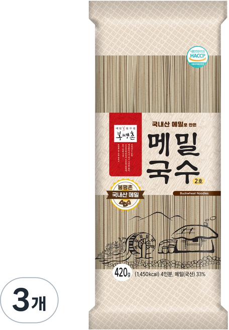 봉평촌 메밀 국수 2호, 420g, 3개