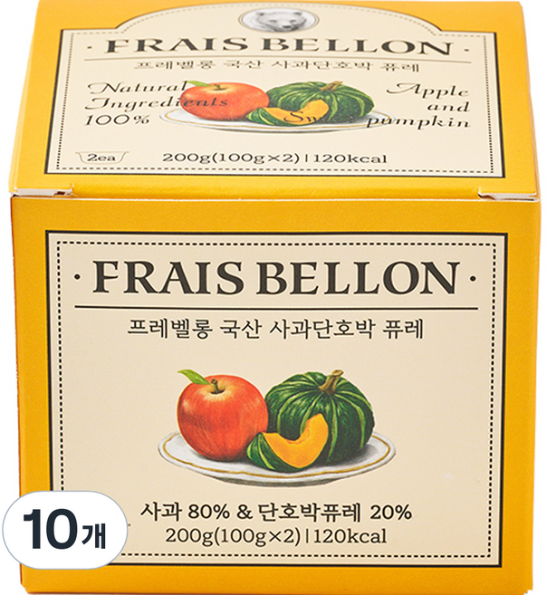 프레벨롱 국산 과일퓨레, 혼합맛(사과/단호박), 200g, 5개