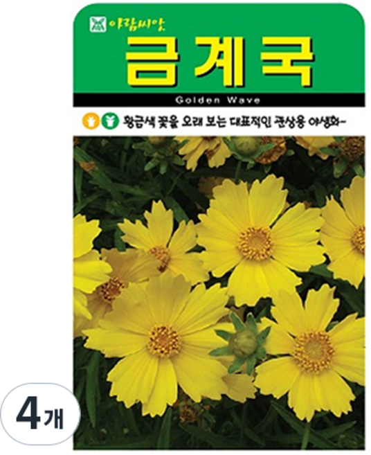 아람종묘 금계국 꽃 씨앗 500p, 4개
