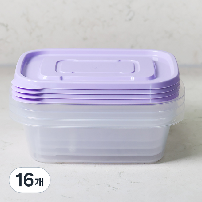 롯데이라이프 이라이프 튼튼간편 보관용기 직사각, 16개, 890ml
