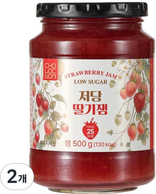 초록원 저당 딸기잼, 500g, 2개