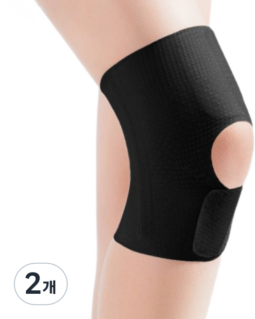 앙멧 초슬림 스프링 무릎 지지 보호대 블랙, 2개