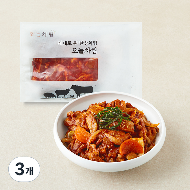 오늘차림 춘천식 고추장 닭갈비, 3개, 600g