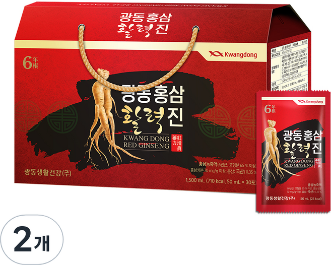 광동 홍삼 활력진 30p, 2개, 1.5L