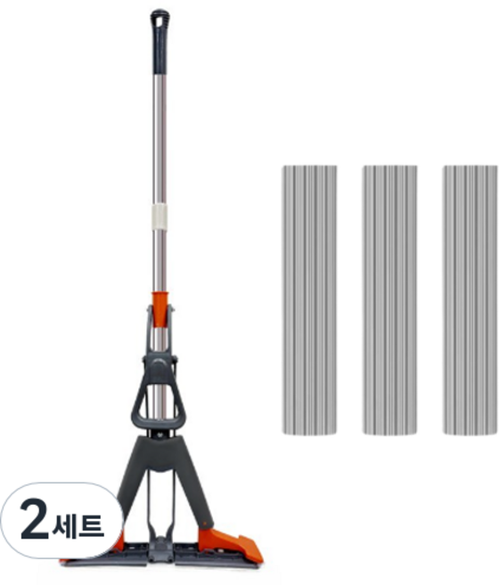 예그리나 와이드형 접이식 펄프형 물흡수 청소기 + 리필 펄프 헤드 3p 세트, 2세트