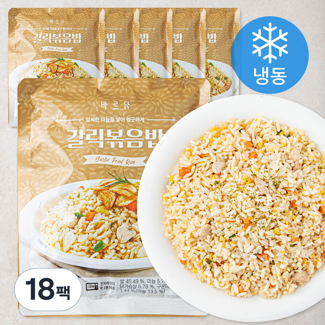 바르닭 갈릭 볶음밥 (냉동), 180g, 18팩