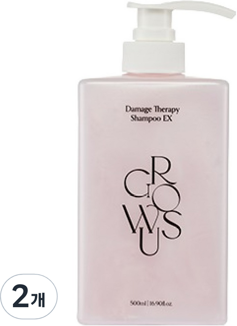 그로우어스 데미지 테라피 샴푸 로즈향, 500ml, 2개