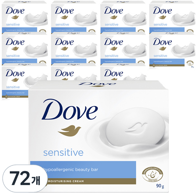도브 센스티브 뷰티 바 비누 무향, 90g, 72개입