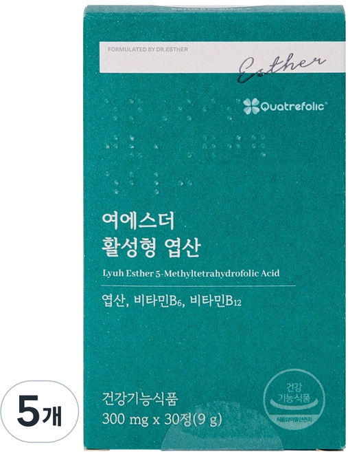 에스더포뮬러 여에스더 활성형 엽산 9g, 30정, 5개