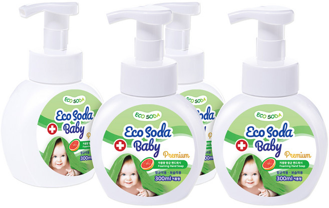 올원에코소다 베이비 핸드워시, 자몽, 300ml, 4개