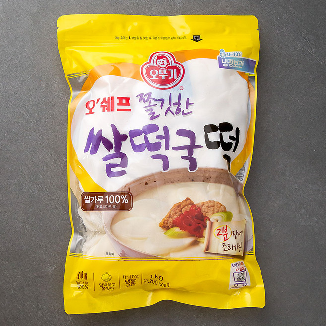 오뚜기 오쉐프 쫄깃한쌀떡국떡, 1kg, 1개