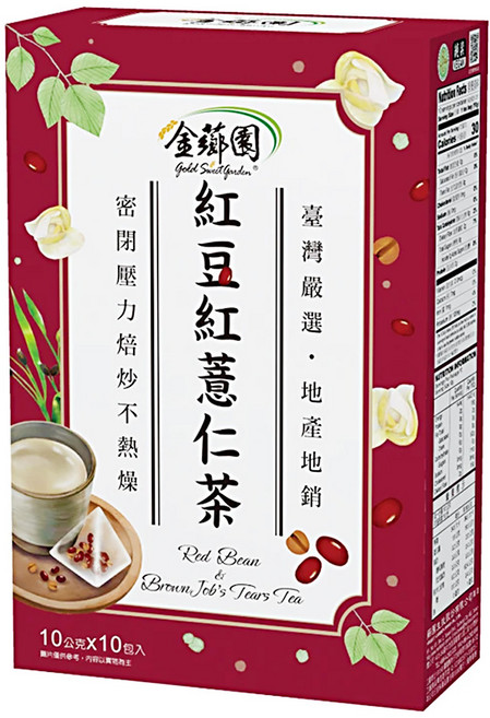 金薌園 紅豆紅薏仁茶, 10g, 10包, 1盒