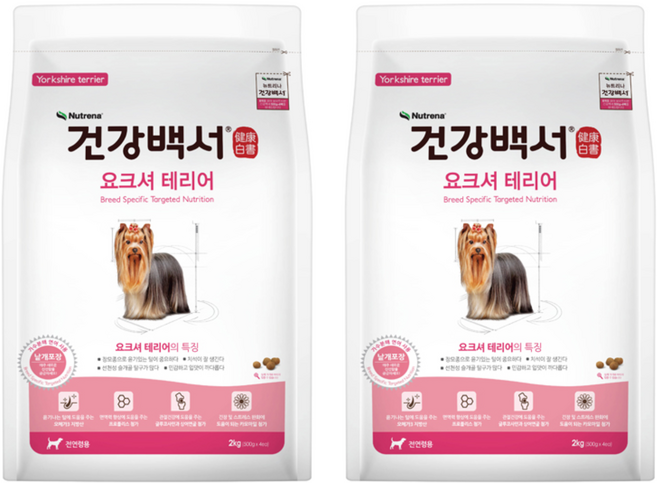 뉴트리나건강백서 강아지 기능성 사료, 요크셔테리어, 2kg, 2개