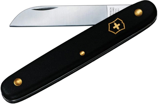 VICTORINOX 瑞士維氏 園藝系列小刀 瑞士製造好品質 3.9050.3 100mm 黑色, 1個