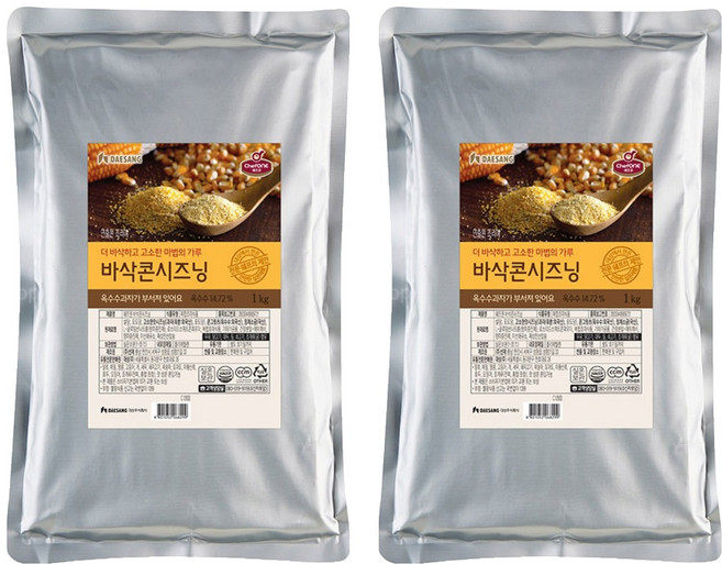 대상 쉐프원 바삭콘 시즈닝, 1kg, 2개