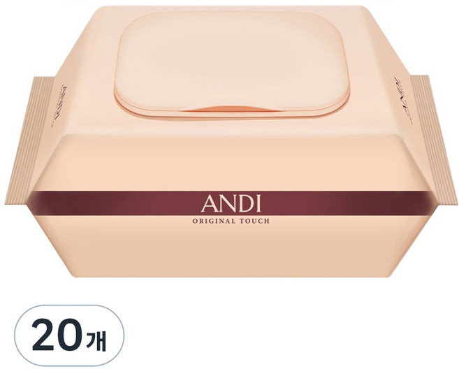 안디 저자극 도톰한 오리지널 터치 아기물티슈 캡형, 20개, 100매, 55g
