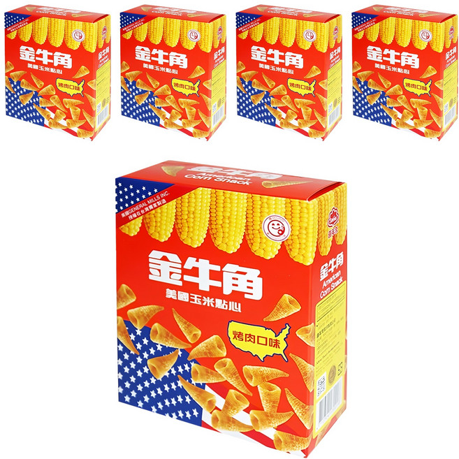 喜年來 小金牛角 烤肉口味, 35g, 5盒