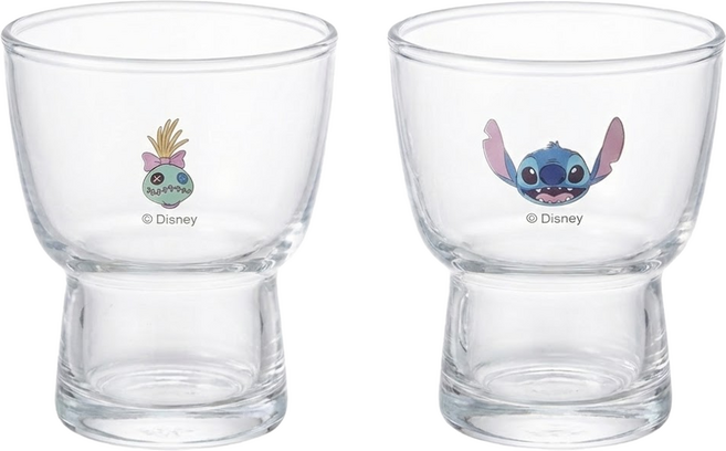 Disney 迪士尼 玻璃杯禮盒 CA948-4, 史迪奇 透明色, 1組