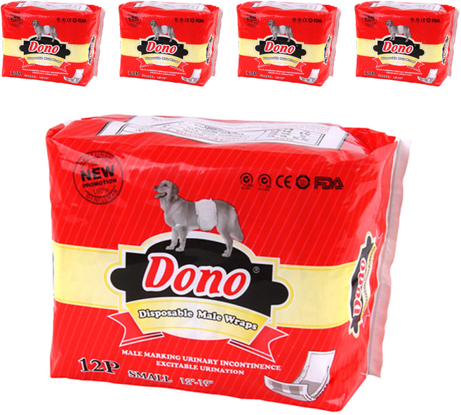 DONO 숫컷용 매너 패드, 소형, 12개입, 5개