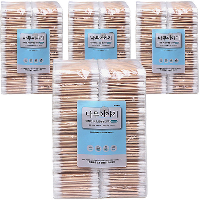 나무이야기 회오리형 더착한 면봉, 100개입, 80개