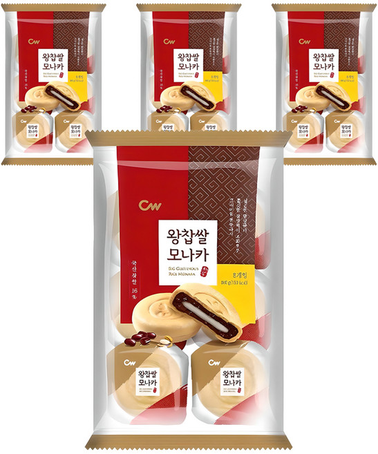 청우식품 왕찹쌀 모나카 8p, 240g, 4개