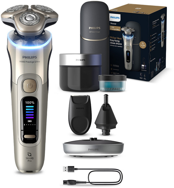 필립스 i9000 시리즈 프레스티지 울트라 전기면도기, XP9403/49, 화이트골드