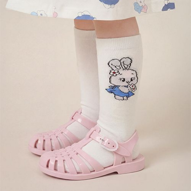 밀크마일 플라워 래빗 타이즈