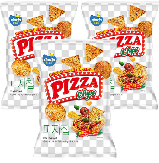 다르다 피자칩, 50g, 3개