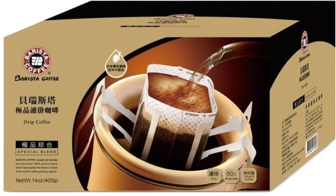 BARISTA COFFEE 西雅圖 貝瑞斯塔濾掛咖啡 綜合, 8g, 50包, 1盒