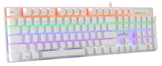 지클릭커 스페셜 기계식 유선 키보드, 화이트, GK-510X, 청축