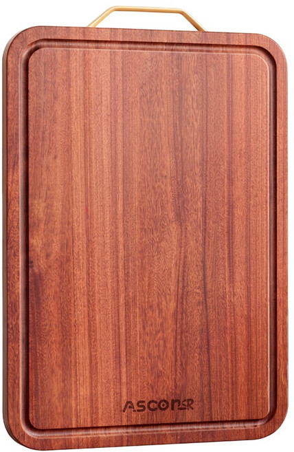 Ascor 艾仕可 烏檀木加厚實木砧板 雙面可用, Wood Grain, 1個