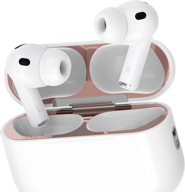 요거 메탈 에어팟 철가루 방지 스티커, 로즈골드, 2개, 에어팟 프로 3세대