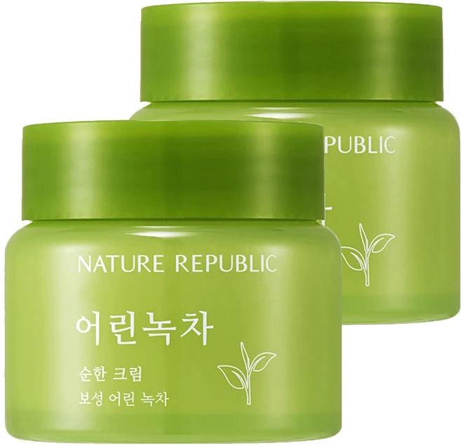 네이처리퍼블릭 어린녹차 순한 크림, 2개, 55ml - 쿠팡