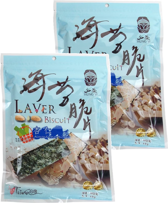 弘益 海苔杏仁脆片, 40g, 2包