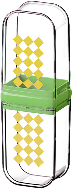 더자카 라운드 사각 투명 칫솔케이스, 그린, 1개