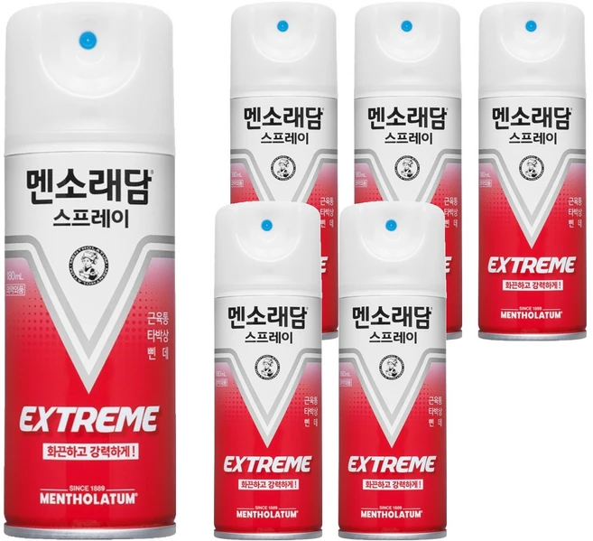멘소래담 익스트림 핫 스프레이파스 에스 180ml, 1개입, 6개 - 쿠팡