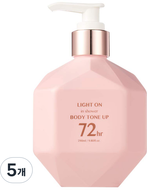 비오엠 라이트 온 인 샤워 바디 톤업 바디로션 베이비파우더향, 290ml, 5개