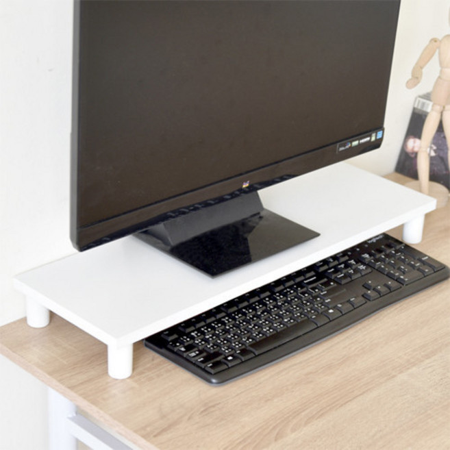 HOPMA 合馬家具 加寬桌上螢幕架 雙入 E-5272WH-R 600 x 198 x 65mm 3kg, 時尚白