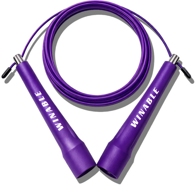 WINABLE 拳擊 RPM 室內室外速度減肥雙交叉CrossFit運動鋼絲跳繩, 紫色, 1個