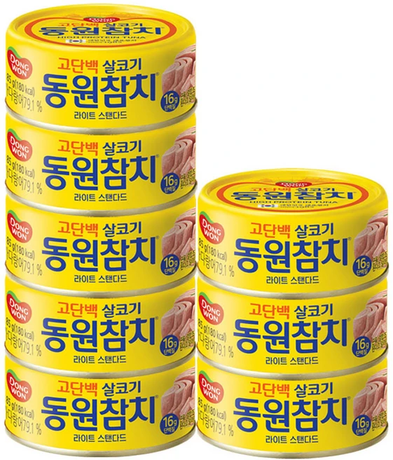 동원참치 라이트 스탠다드, 85g, 8개 - 쿠팡