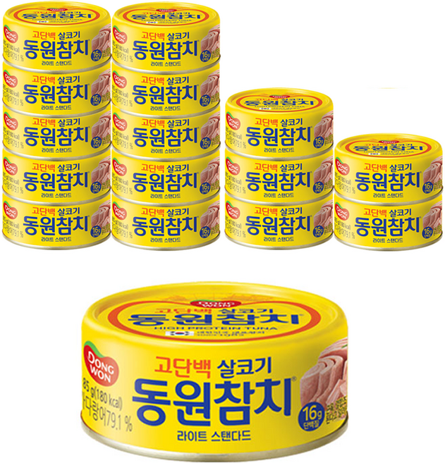 동원참치 라이트 스탠다드, 85g, 16개