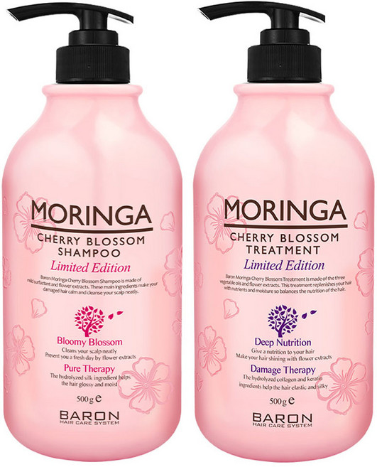 바론 모링가 체리블라썸 샴푸 500g + 트리트먼트 500g, 1세트