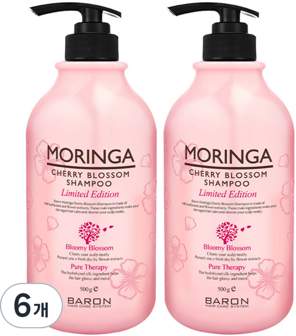 바론 모링가 체리블라썸 샴푸, 500g, 6개