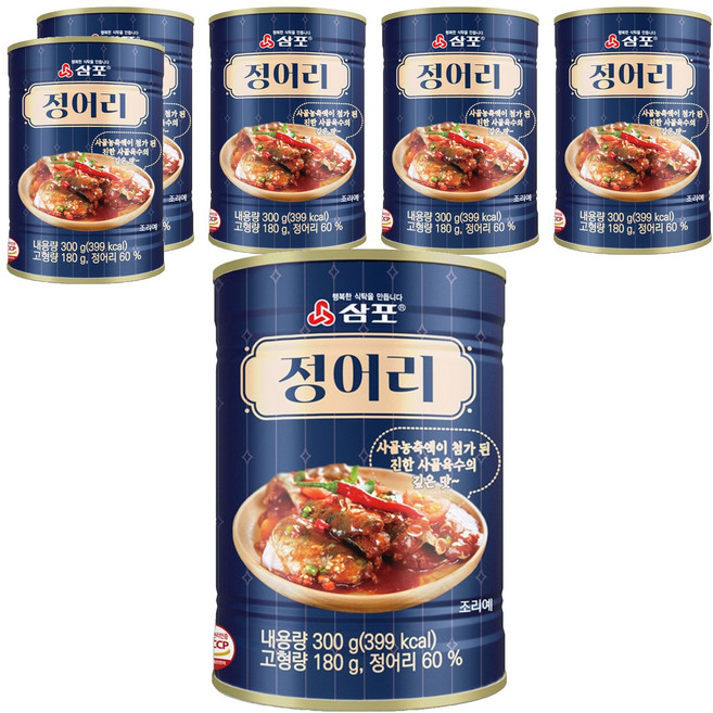 삼포 사골 육수의 깊은 맛의 정어리 통조림, 6개, 300g