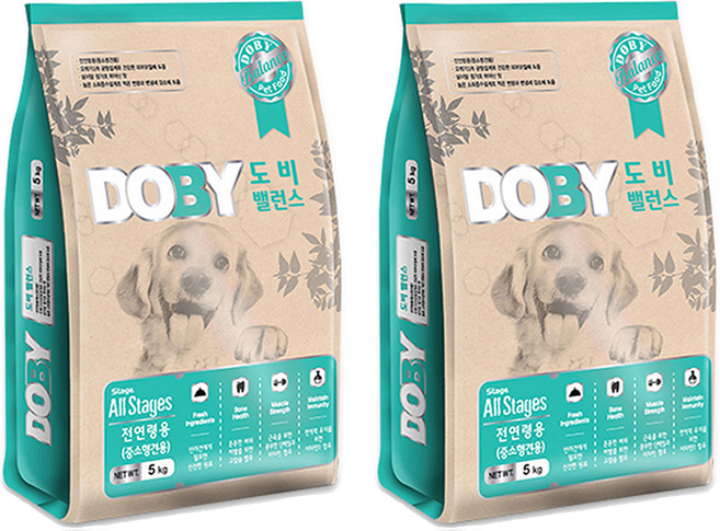 도비 전연령 강아지 밸런스 건식사료, 곡물, 5kg, 2개