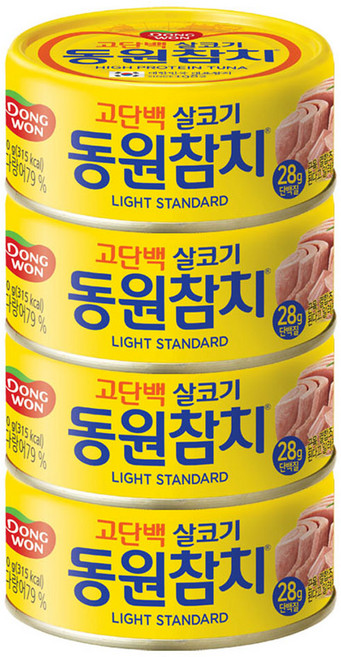 동원 라이트 스탠다드 참치, 150g, 4개