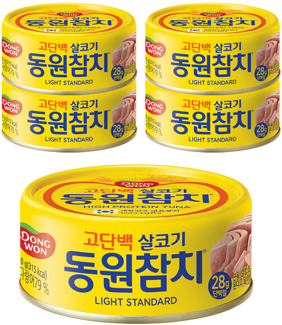 동원참치 라이트 스탠다드, 150g, 5개