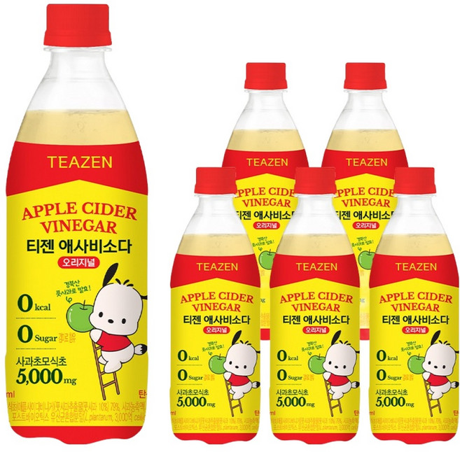 티젠 애사비소다 오리지널, 6개, 500ml